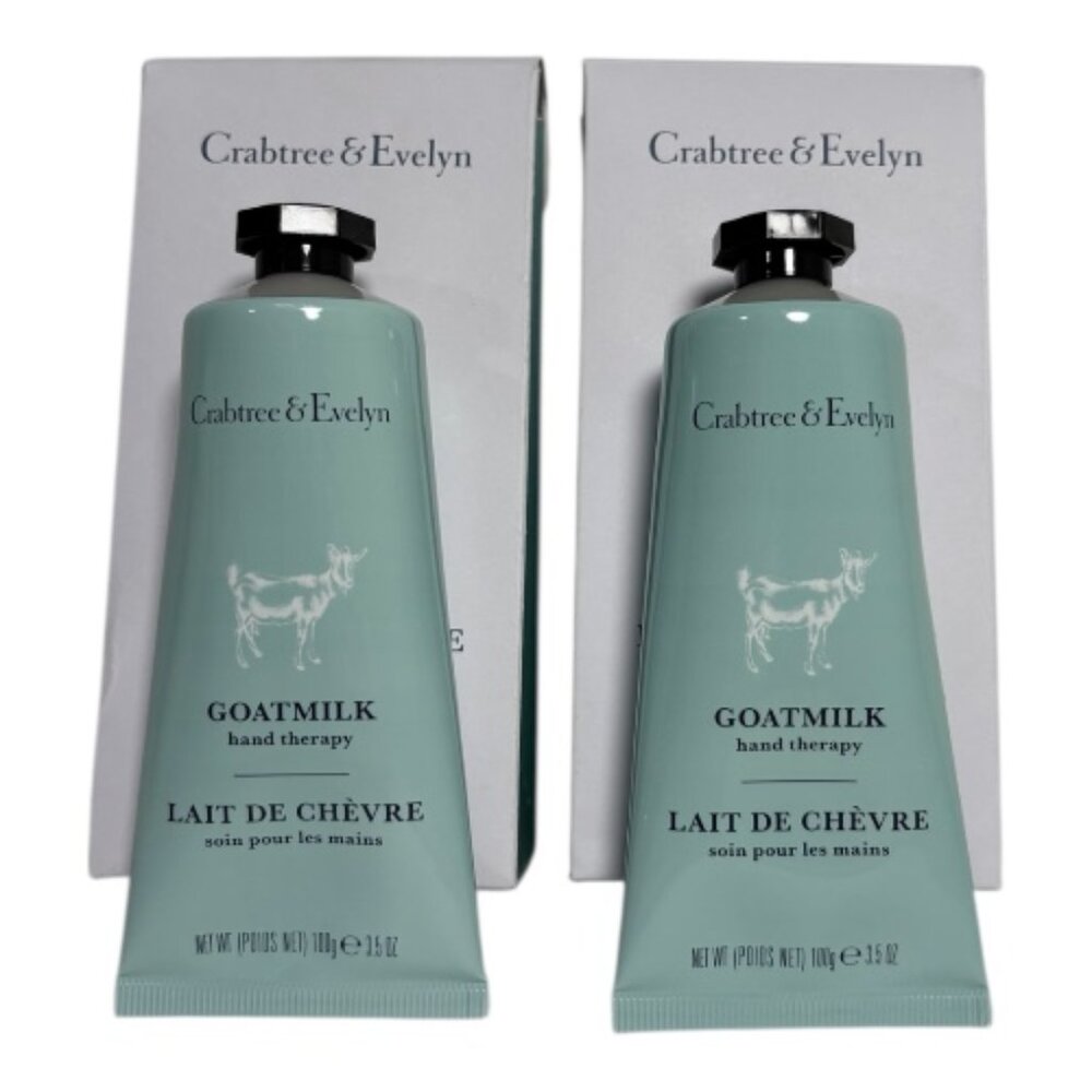 2 Crabtree & Evelyn Goatmilk Hand Therapy 3.5oz Intensive Conditioning Cream NIB